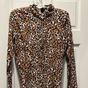 Lux Leopard Print Long Sleeve Top